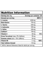 BCAA MAX NRG 240 g nutrition facts