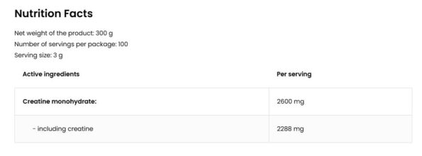 creatine 300g ostrovit facts