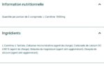 L-Carnitine MyProtein 180 Tabs Nutrition facts